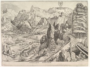 De boetvaardige Magdalena Magdalena Poenitens uit De Grote Landschappen door Johannes van Doetecum I