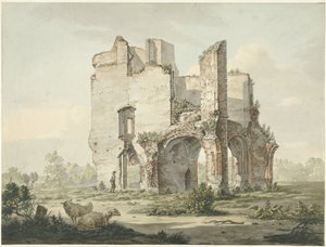 De ruïne van de Abdij van Rijnsburg door Johannes van Lexmond