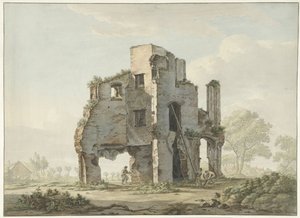 Het afbreken van de ruïne van de Abdij van Rijnsburg door Johannes van Lexmond
