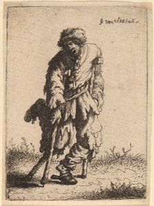 Bedelaar met een houten been door Johannes van Vliet