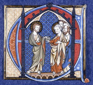 Christus presenteert de missie aan St. Peter, ca. 1320