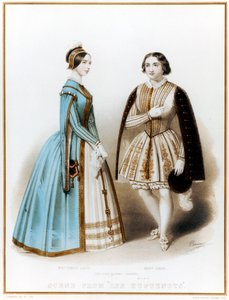 Pauline Viardot-Garcia, Franse mezzosopraan en componist van Spaanse afkomst, & Marietta Alboni, Italiaanse alt, in Act I, Scene 9 van Meyerbeer