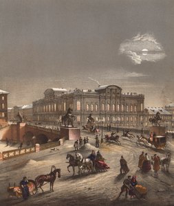 Sint-Petersburg, Rusland, in de winter door John (after) Brandard