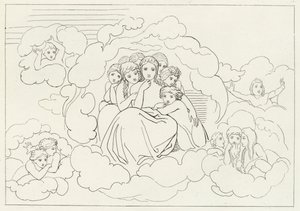 Hemelse Meteoren, Paradijs, Canto 30 (gravure) door John (after) Flaxman