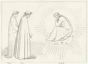 Dante in gesprek met Cacciaguida, Paradijs, Canto 17 (gravure)