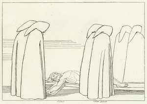 Huichelaars, Inferno, Canto 23 (gravure) door John (after) Flaxman