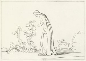 Matilda, Vagevuur, Canto 28 (gravure) door John (after) Flaxman