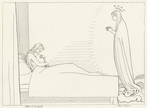 De geboorte van Cacciaguida, Paradijs, Canto 15 door John (after) Flaxman