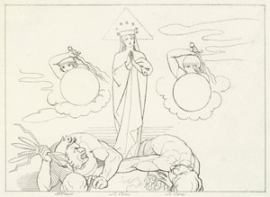 De Kerk Militante, Paradijs, Canto 25 door John (after) Flaxman