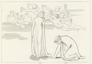 De Afdaling van Beatrice, Louteringsberg, Canto 30 (gravure)