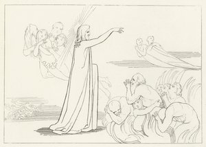 De Nederdaling van Christus, Inferno, Canto 4 (gravure) door John (after) Flaxman