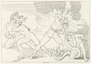 De Vurige Slangen, Inferno, Canto 24 (gravure) door John (after) Flaxman