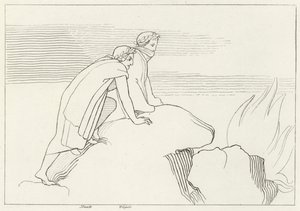 De Vlammenzee, Inferno, Canto 26 (gravure) door John (after) Flaxman