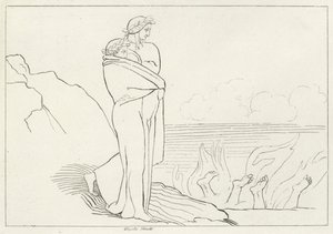 De Kloof van Simony, Inferno, Canto 19 door John (after) Flaxman