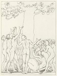 De Onmatigen, Louteringsberg, Canto 24 (gravure) door John (after) Flaxman