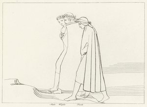 De Ontmoeting met Statius, Louteringsberg, Canto 21 (gravure)