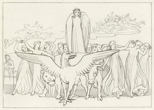 De Mysterieuse Wagen, Louteringsberg, Canto 31 door John (after) Flaxman