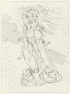 De Planeet Jupiter, Paradijs, Canto 18 (gravure) door John (after) Flaxman