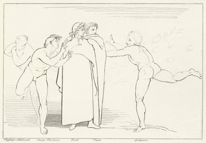 De Regen van Vuur, Inferno, Canto 16 (gravure) door John (after) Flaxman