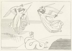 De Vallei, Louteringsberg, Canto 8 door John (after) Flaxman