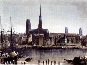 Uitzicht op Rouen, uit 