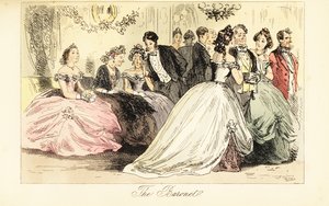 Aankomst van de aristocratie op een dansbal in een groot huis
