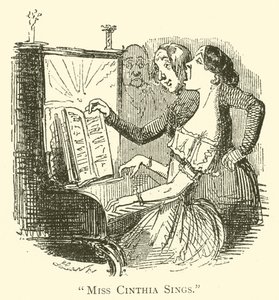 Miss Cinthia zingt (gravure) door John (after) Leech