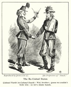 De herenigde staten door John (after) Tenniel