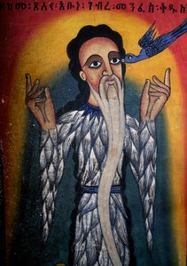 Fresco in de kerk van St. Mary of Zion (17e eeuw), Aksum door Walter Charles Mills