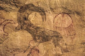 Mouflon, rotsschildering, Tassili n