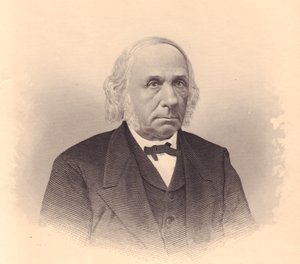 Portret van Amerikaanse industrieel en Methodistische predikant Thomas T Tasker (1799-1892), gravure door FE Jones