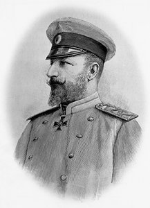 Portret van Ferdinand I (1861-1948), tsaar van Bulgarije, gravure door Walter Charles Mills