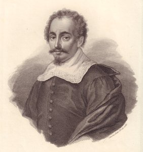Portret van Italiaanse geograaf Jacopo Cantelli (1643-1695), kopergravure door Caterina Piotti-Pirola