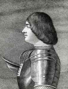 Portret van Ludovico Sforza, bekend als Il Moro (1452-1508), Hertog van Milaan, gravure