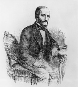 Portret van Raffaele Busacca dei Gallidoro (1810-1893), Italiaanse politicus en econoom, gravure