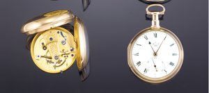 22 karaat spring detent chronometer zakhorloge, Londen, nr. 1818, 1801 door John Arnold