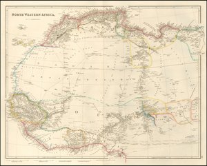 1842 kaart van Noordwest-Afrika door John Arrowsmith