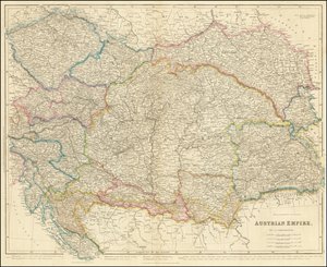 1858 kaart van het Oostenrijkse Rijk door John Arrowsmith