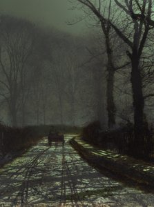 Steeg Scène bij Nacht door John Atkinson Grimshaw