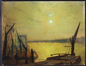 Southwark Bridge vanaf Blackfriars bij Nacht, 1881 door John Atkinson Grimshaw