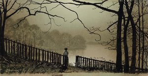 Waterloo Lake, Roundhay Park, Leeds, 1876-7 door John Atkinson Grimshaw