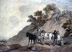 Kar en Team bij een Grindgroeve door John Augustus Atkinson