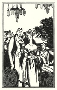 Illustratie voor Don Juan door Lord Byron: Juan werd ontvangen in de beste kringen door John Austen