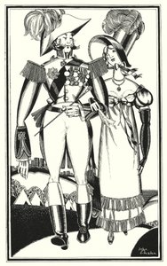Illustratie voor Don Juan door Lord Byron: Medailles, Rang, Linten, Kant, Borduurwerk, Scharlaken