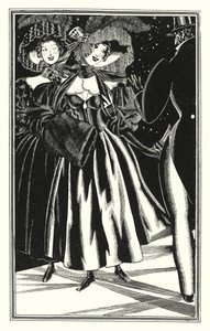 Illustratie voor Don Juan door Lord Byron: Voetgangers Paphians, comfortabel maar immoreel door John Austen