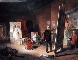 Portret van Sir Francis Grant bij een ezel
