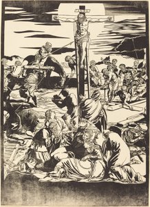De Kruisiging [middenplaat] door John Baptist Jackson after Jacopo Tintoretto