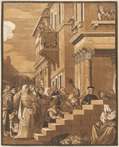 Presentatie van de Maagd in de Tempel (Middenpaneel) door John Baptist Jackson after Titian