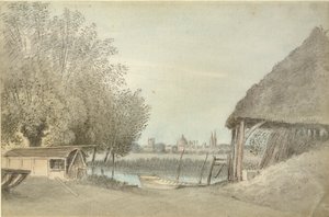 Ferry Hinksey, nabij Oxford, 15 juni 1789 door John Baptist Malchair