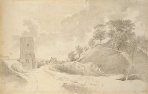 Oxford Castle en de kasteelheuvel, 27 mei 1784